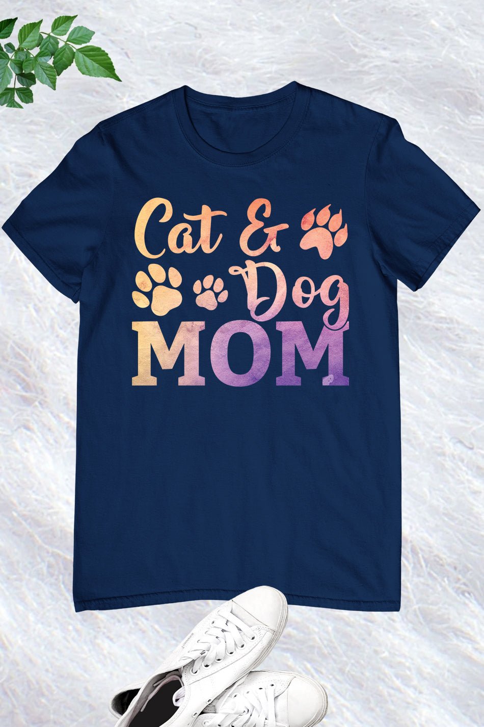 Cute Cat and Dog Mom T-shirt - Image 2