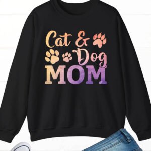 Cute Cat and Dog Mom Sweatshirt