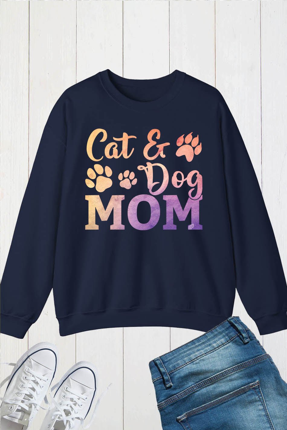 Cute Cat and Dog Mom Sweatshirt - Image 3
