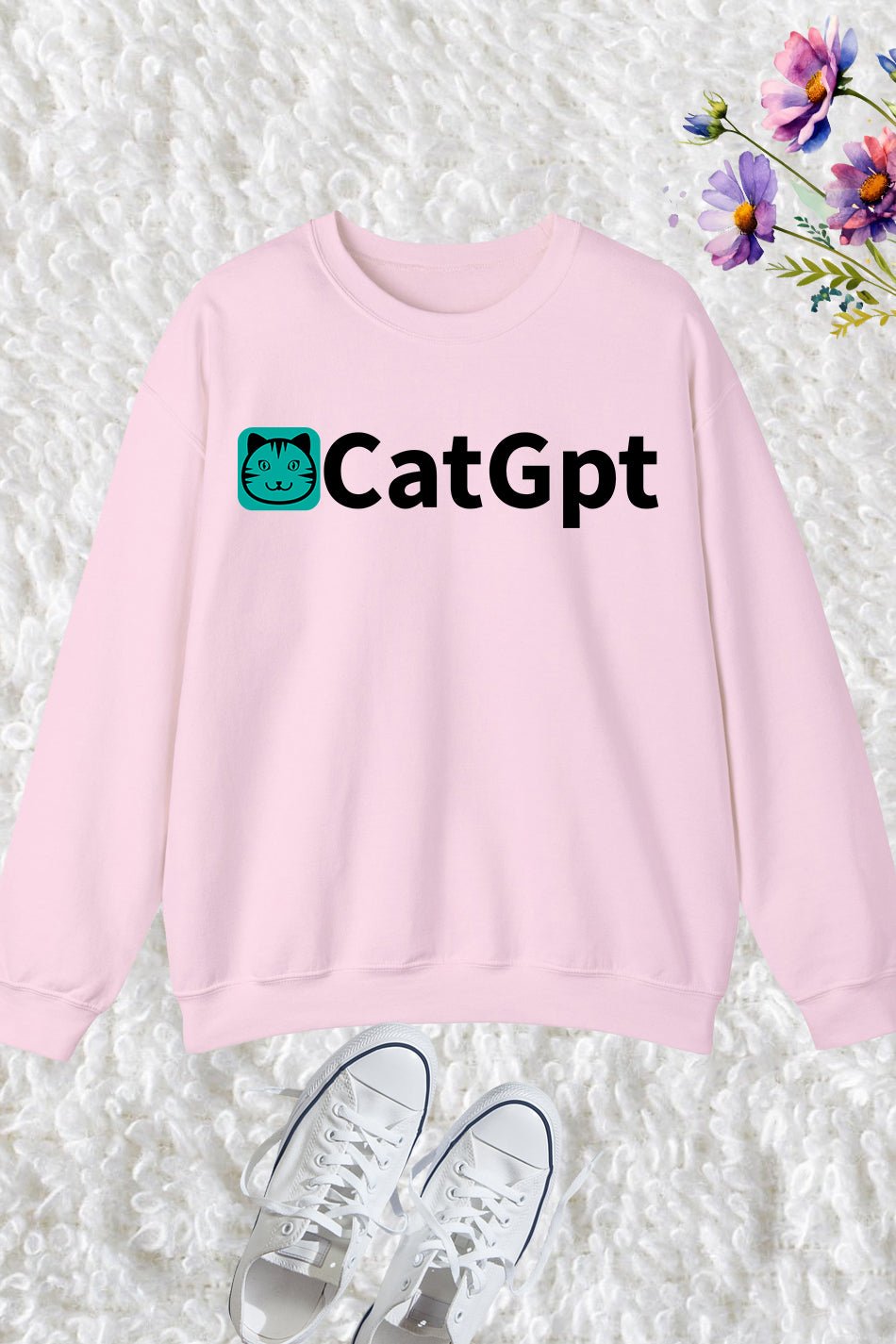 ChatGPT Meme Funny Cat Lover Sweatshirt - Image 3