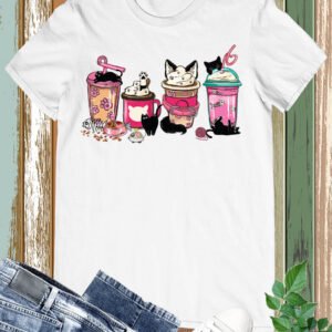 Cat Mom Coffee Cups Shirt