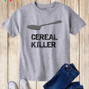 Kids Cereal Killer Vintage Breakfast Funny Slogan T Shirt