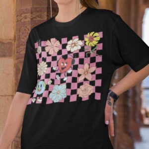 Checkered Boho Flowers Shirt