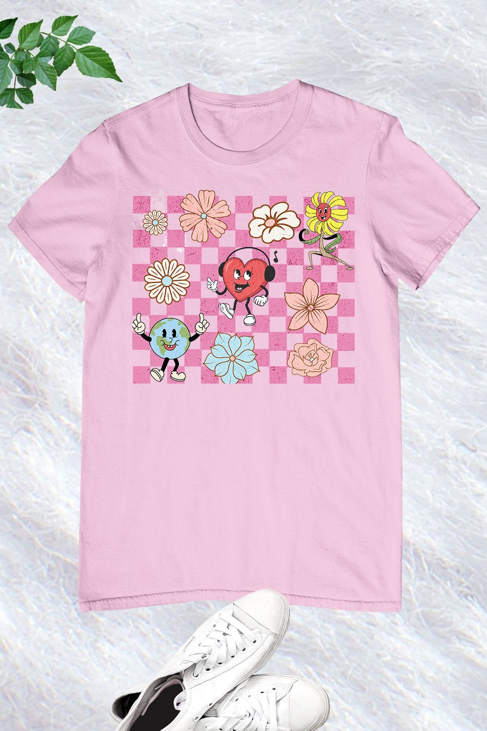 Checkered Boho Flowers Shirt