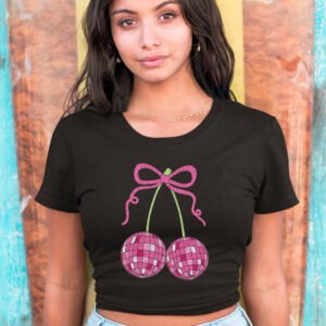 Cherry Vintage Crop Top T Shirts