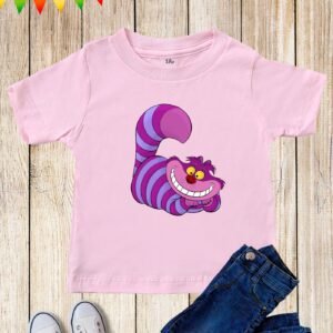 Kids Funny Cat Cartoon Cheshire Vintage T Shirt