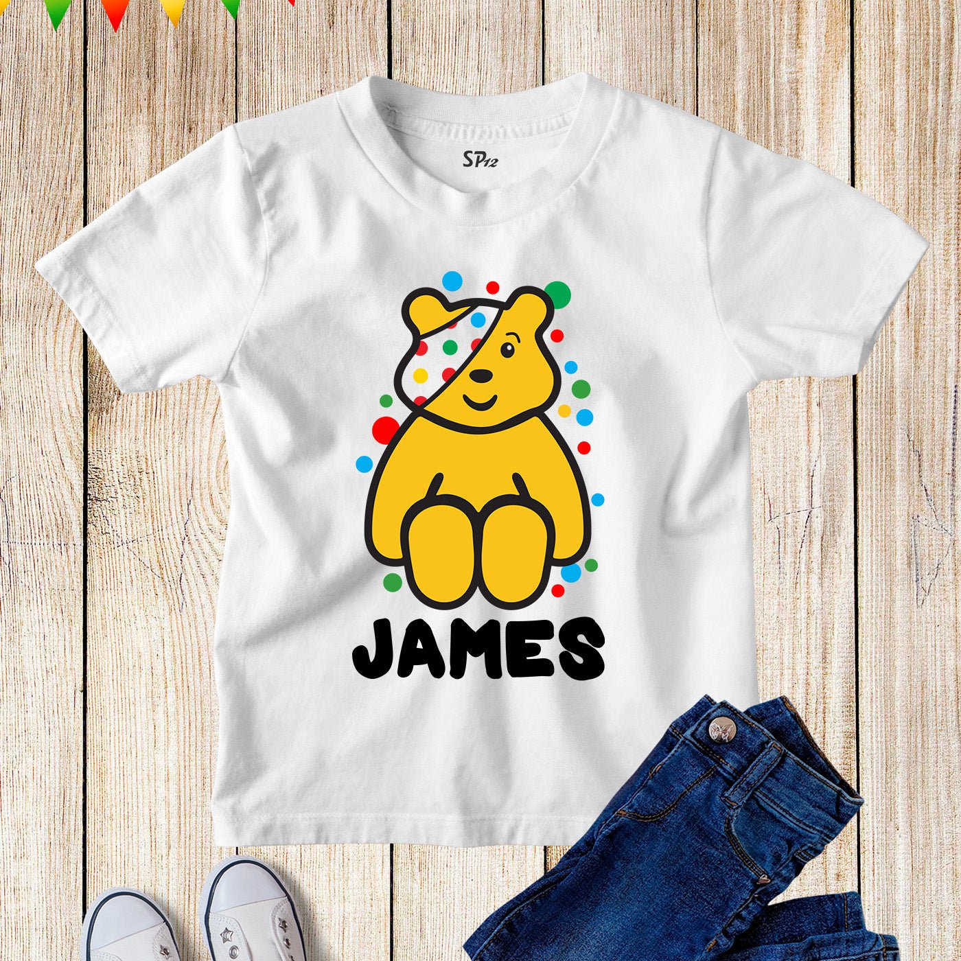 Children In Need Persnalised Pudsey Bear T Shirt