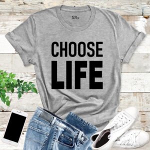 CHOOSE LIFE T-Shirt George Michael WHAM 80s Costume Party Re