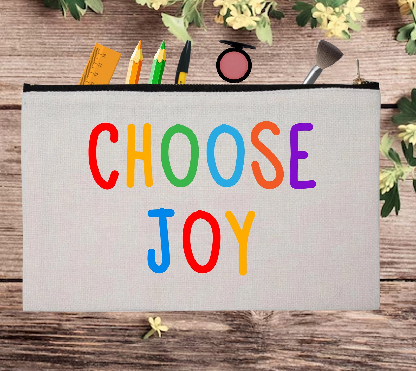 Cute Inspirational Quotes Reusable Custom Text Pouch Bag Pencil Case