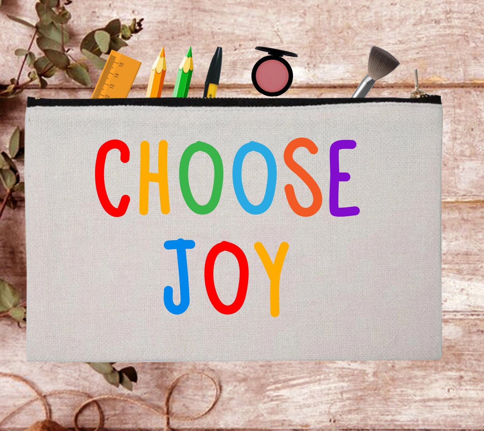 Cute Inspirational Quotes Reusable Custom Text Pouch Bag Pencil Case