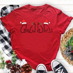 Cat Christmas Vintage Kittens Holiday Cat Lover Bible Verse T Shirts