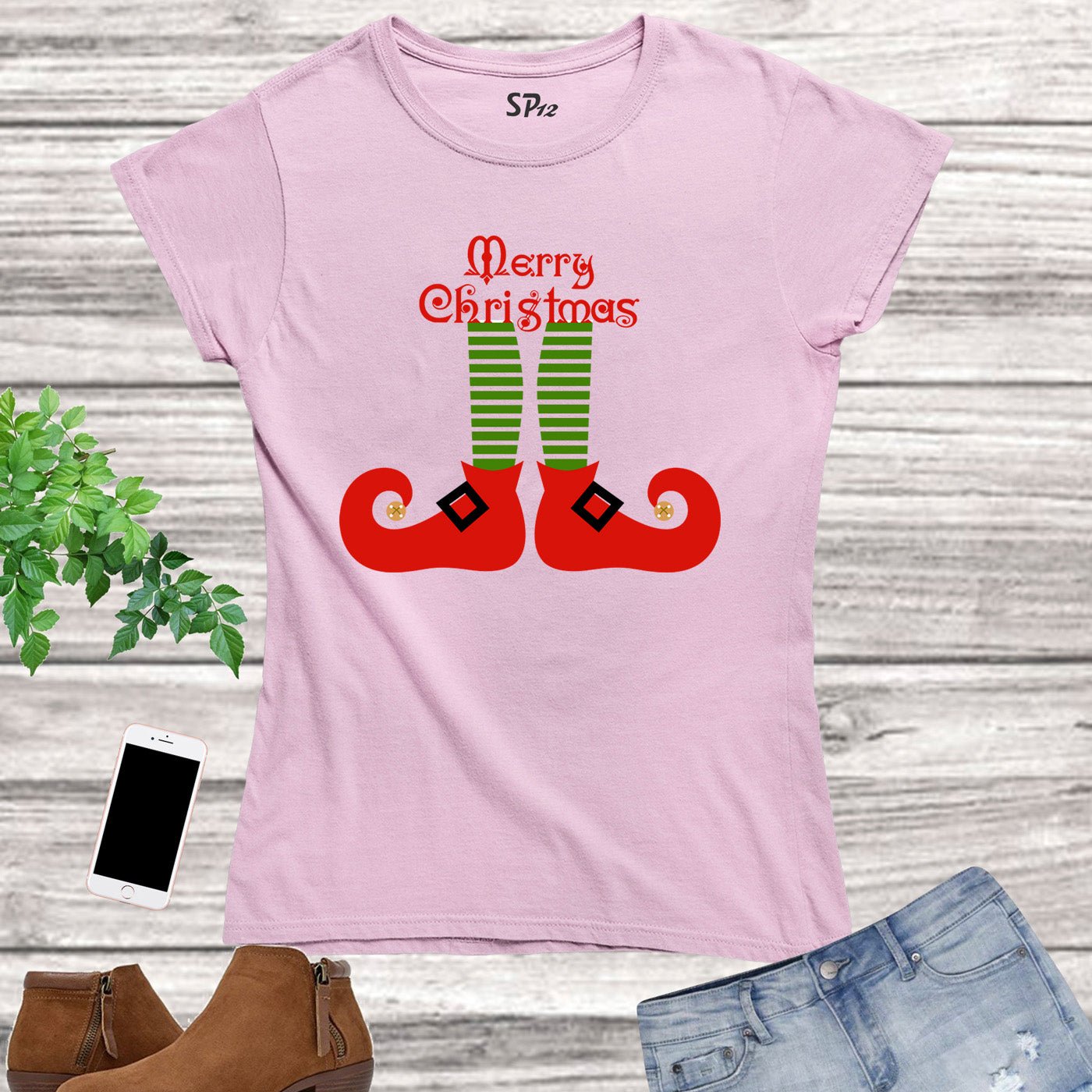 Christmas Women T Shirt Elf Shoes Merry Christmas Tshirt Tee