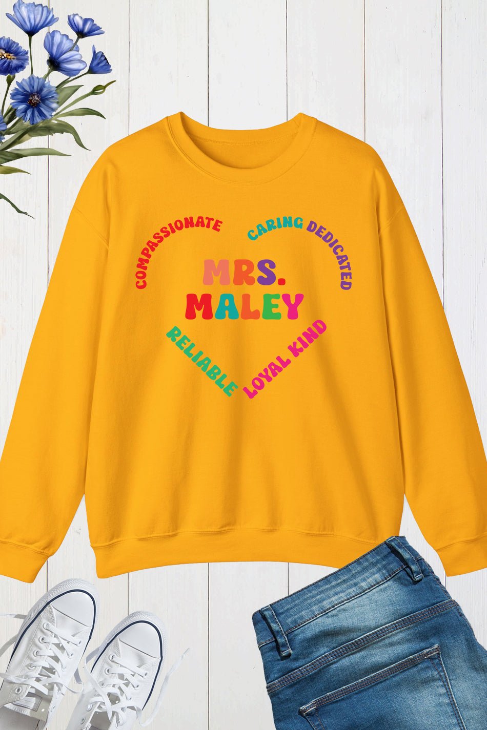 Custom Teacher Definition Caring Dedicated Sweatshirt - Image 4