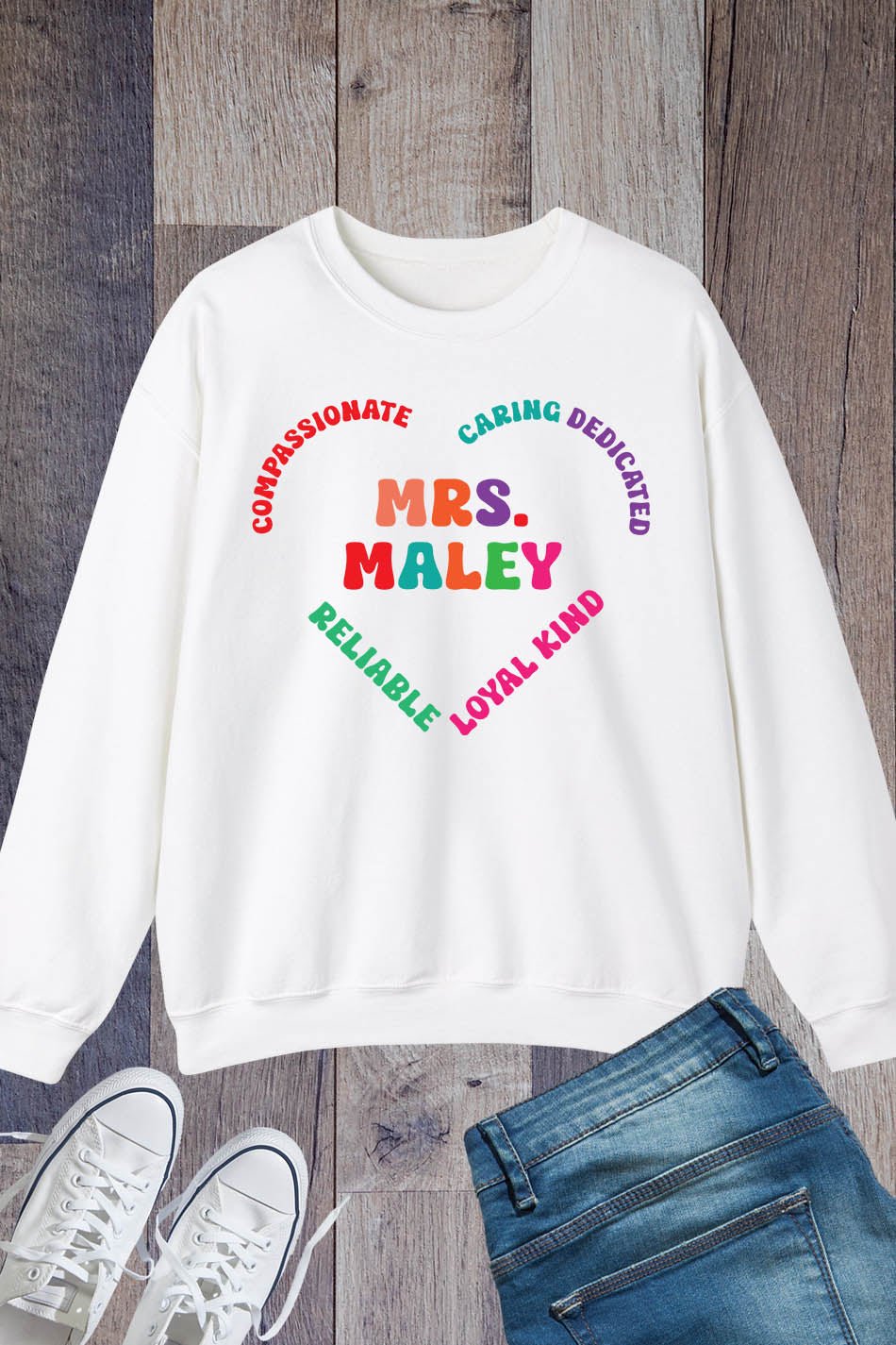 Custom Teacher Definition Caring Dedicated Sweatshirt