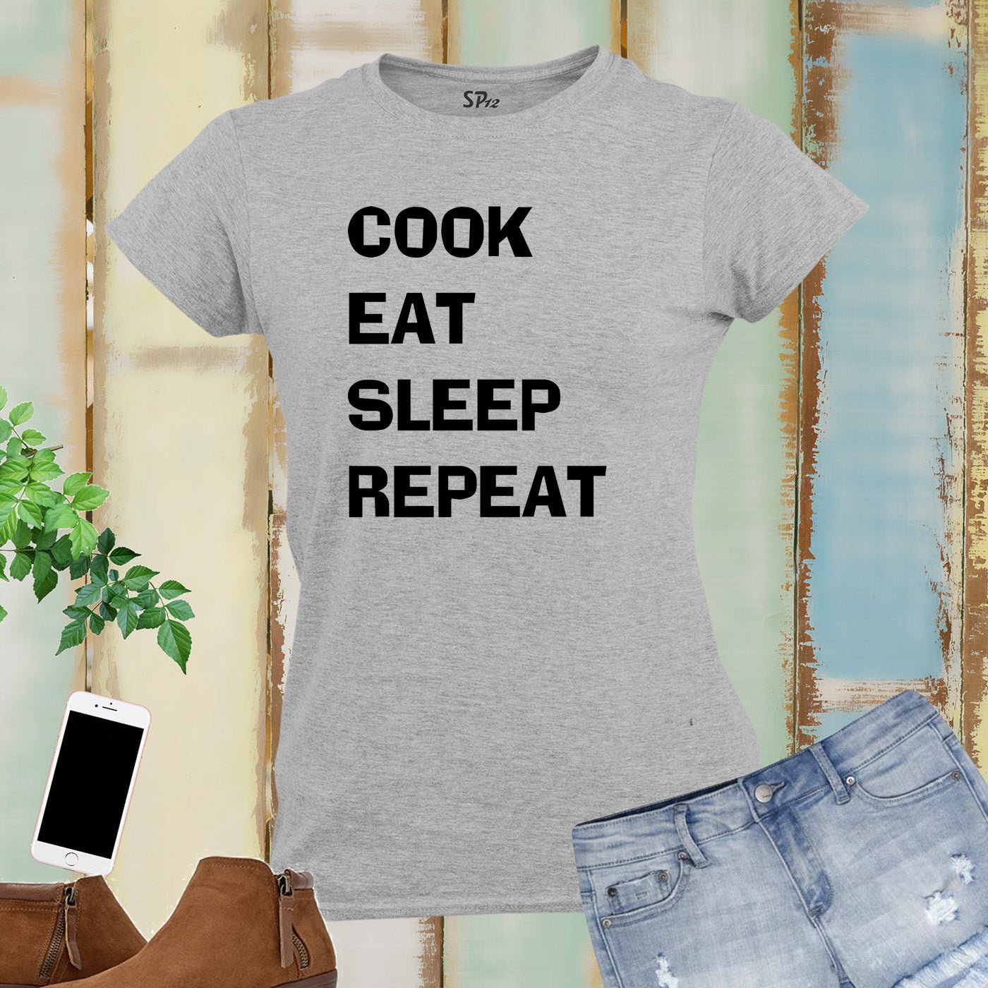 Cook Eat Sleep Repeat Women T Shirt