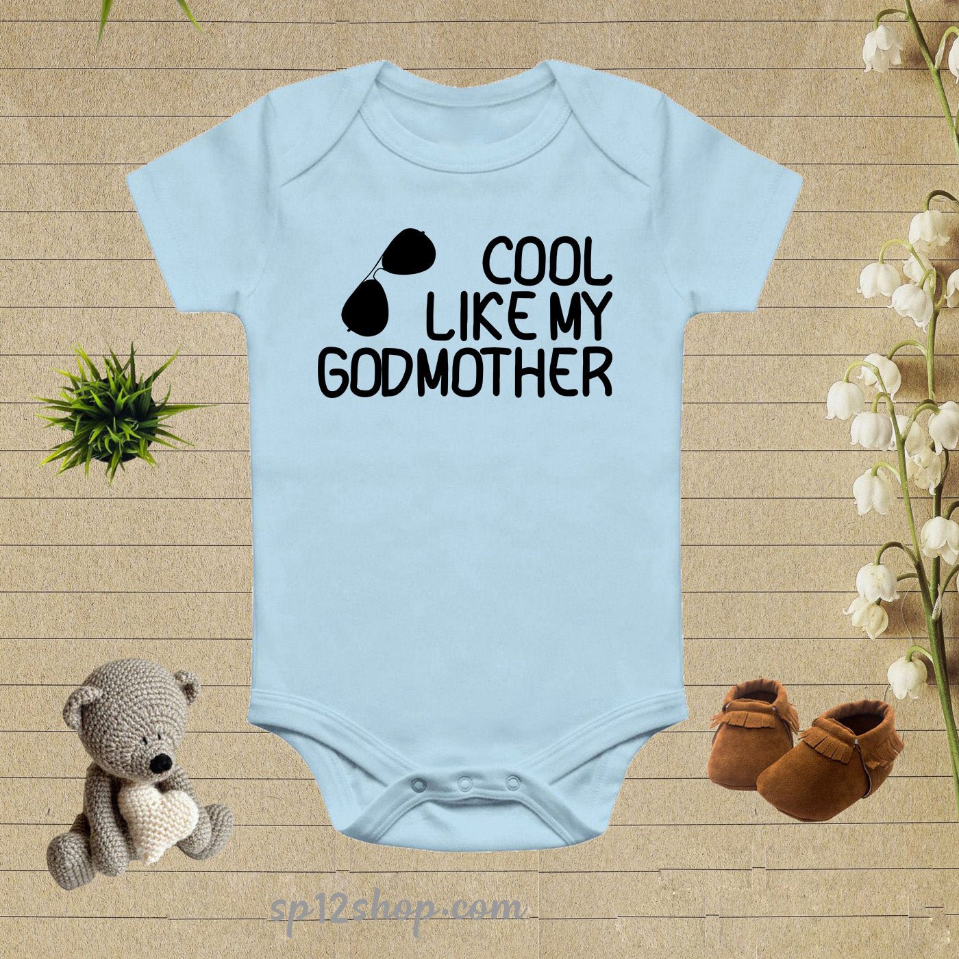 Cool Like My Godmother Baptism Baby Bodysuit
