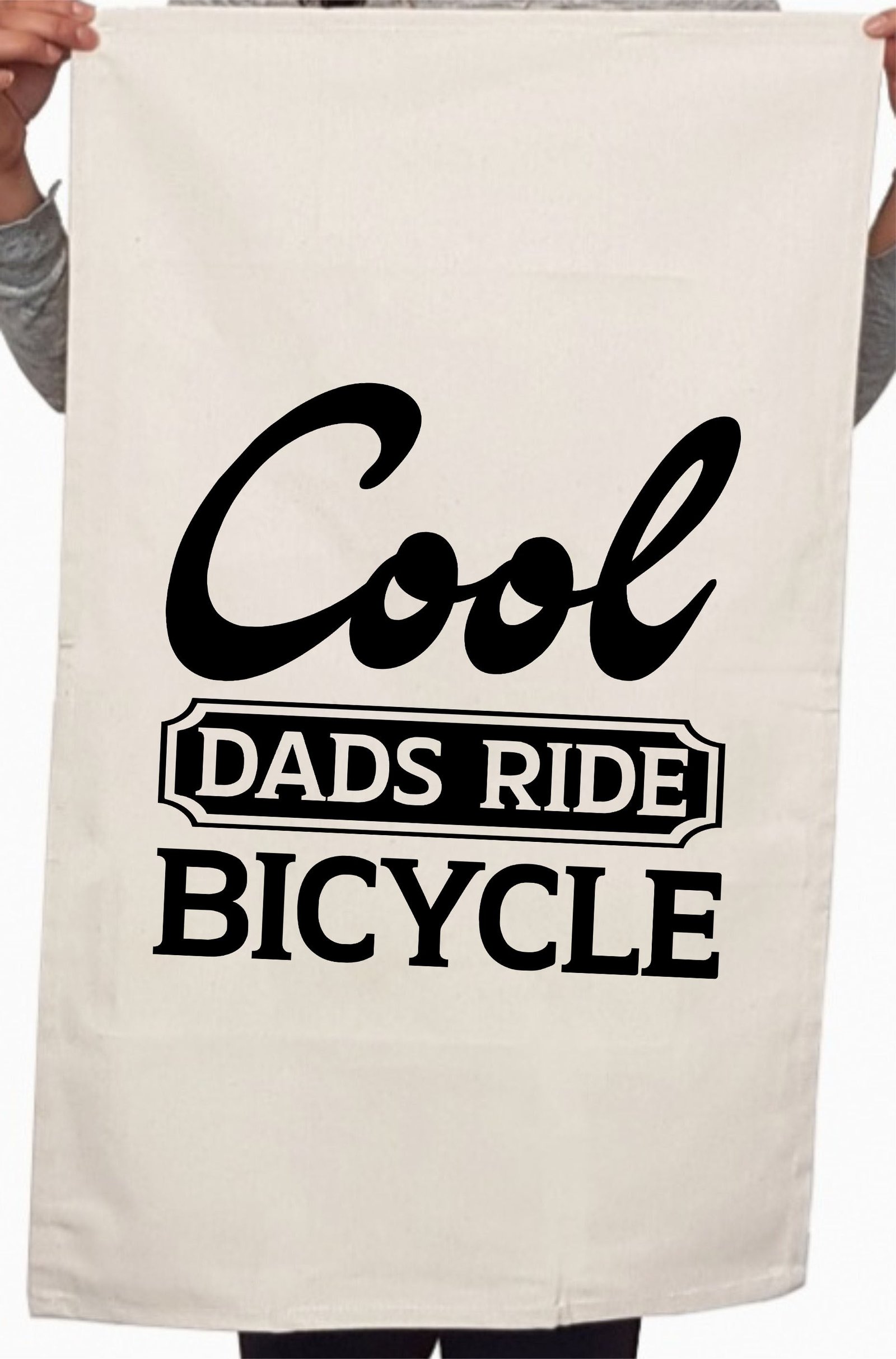 Cool Dads Rides Bicycle Custom Fathers Day Kitchen Table Tea Towel - Image 2