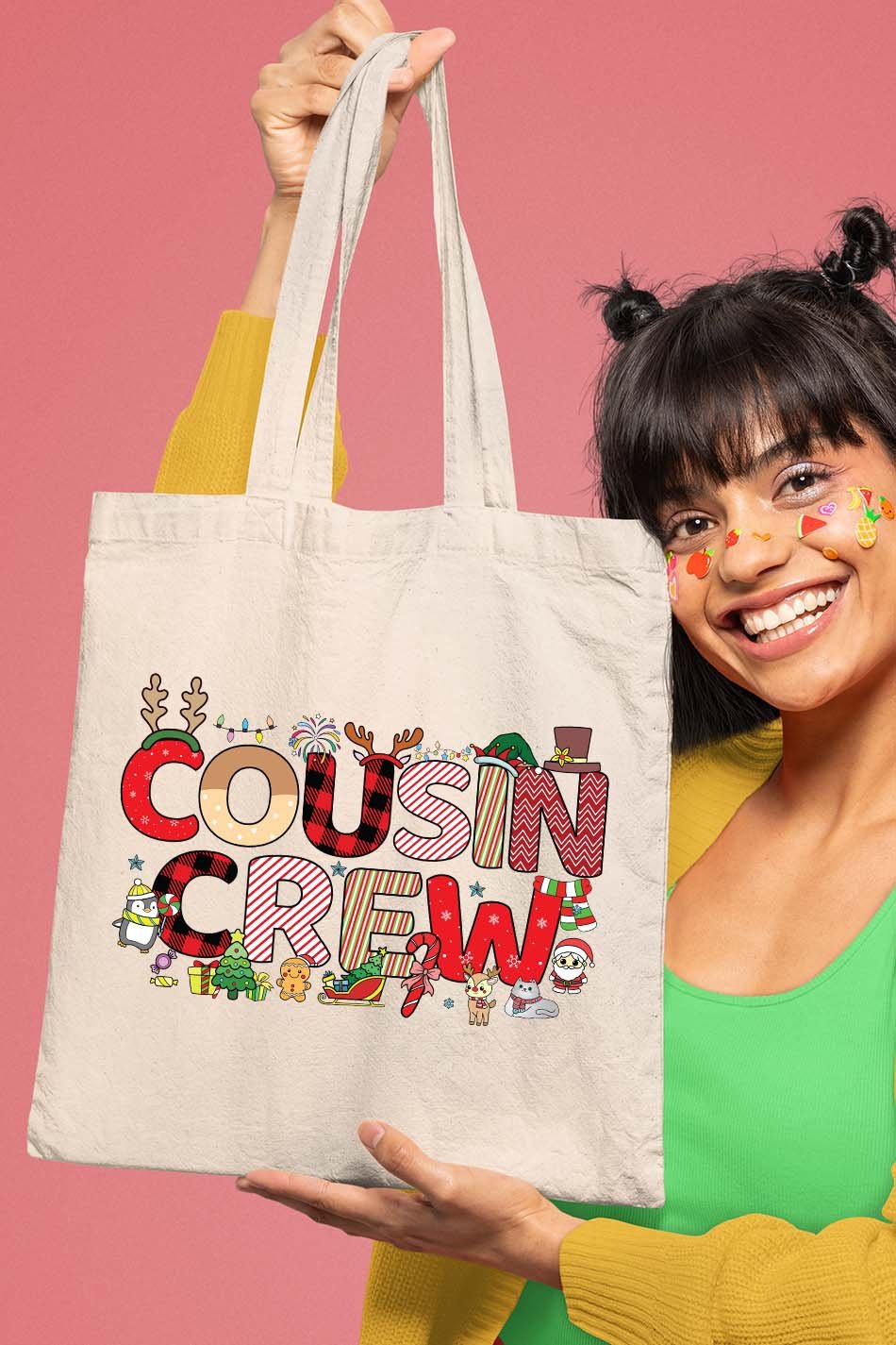 Cousin Crew Christmas tote bag