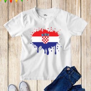 Kids Croatia Flag Football FIFA World Cup T Shirt