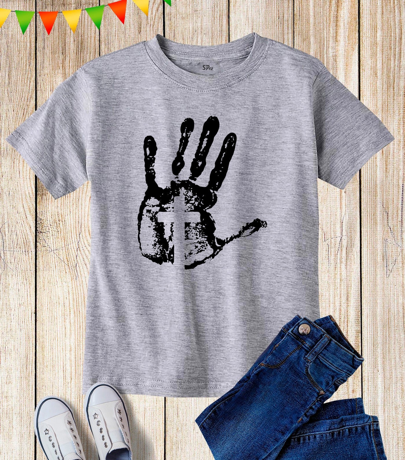 Cross On Hand Kids T Shirt