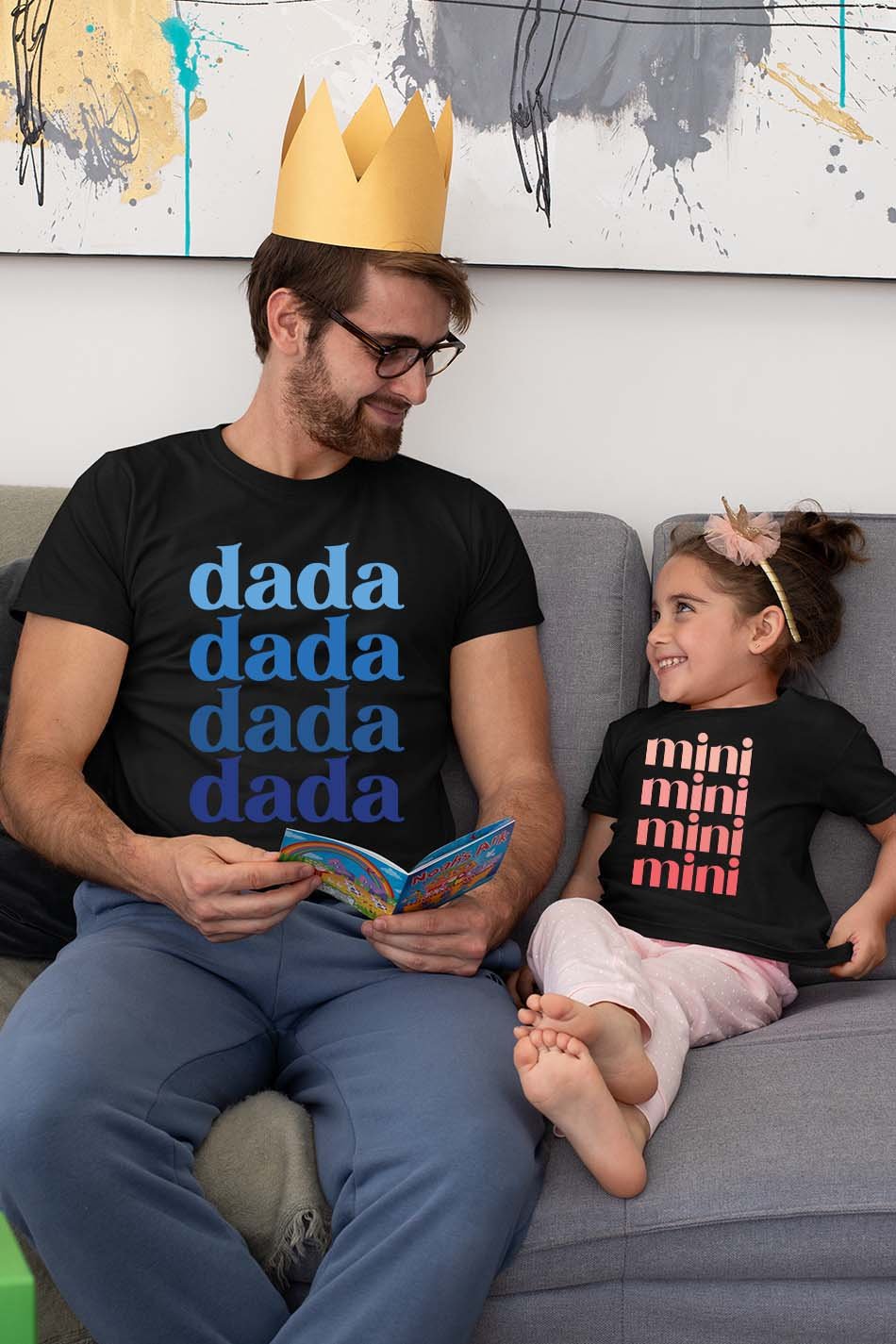 Dad and newborn matching T Shirts Dada & Mini Shirt