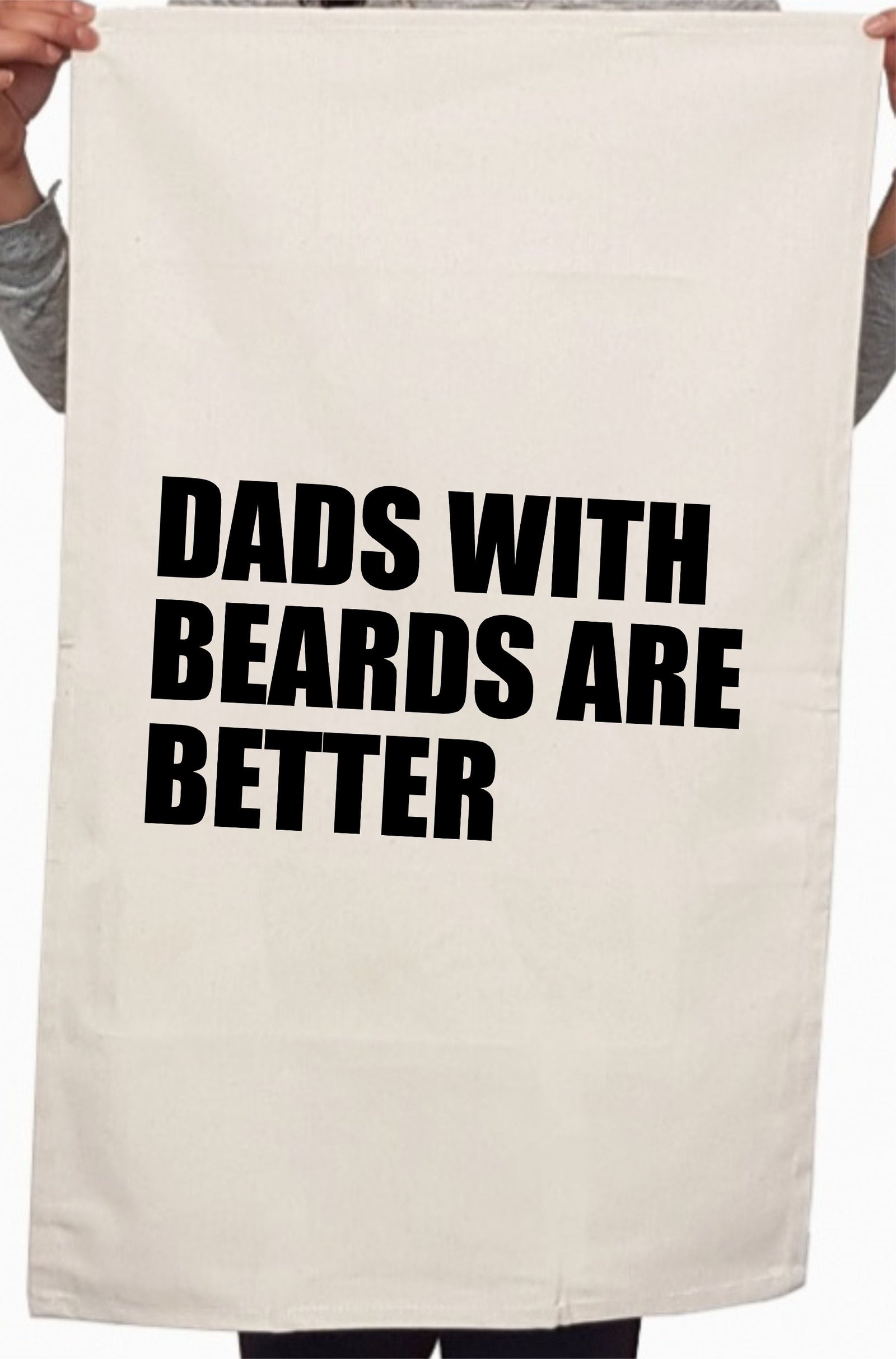 Dads With Beards Are Better Fathers Day Custom Kitchen Table Tea Towel - Image 2