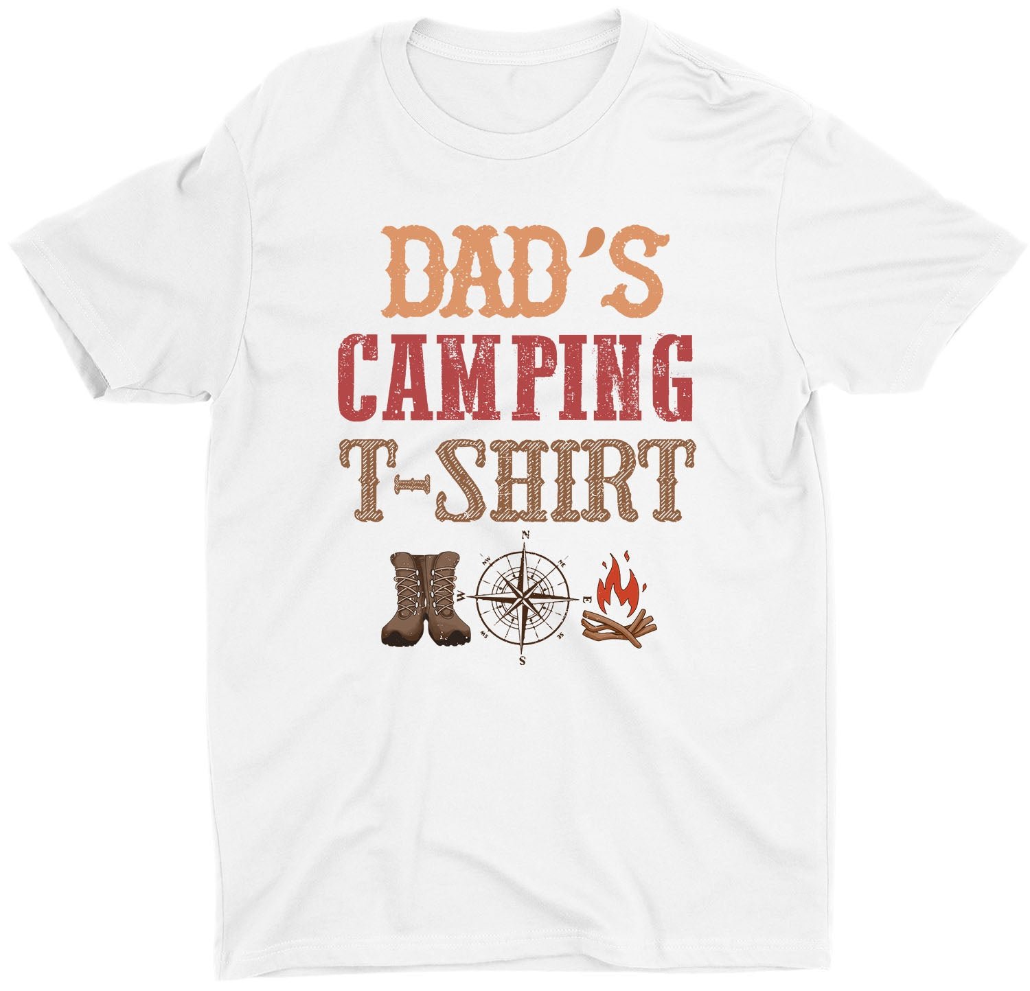 Family Camping Dad Happy Camper Custom Father's Day Short Sleeve Shirt - Image 7