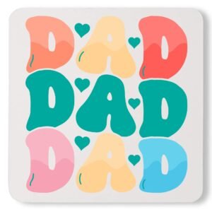 Funny Unique Custom Color Dad Father's Day Custom Names Daddy Coaster