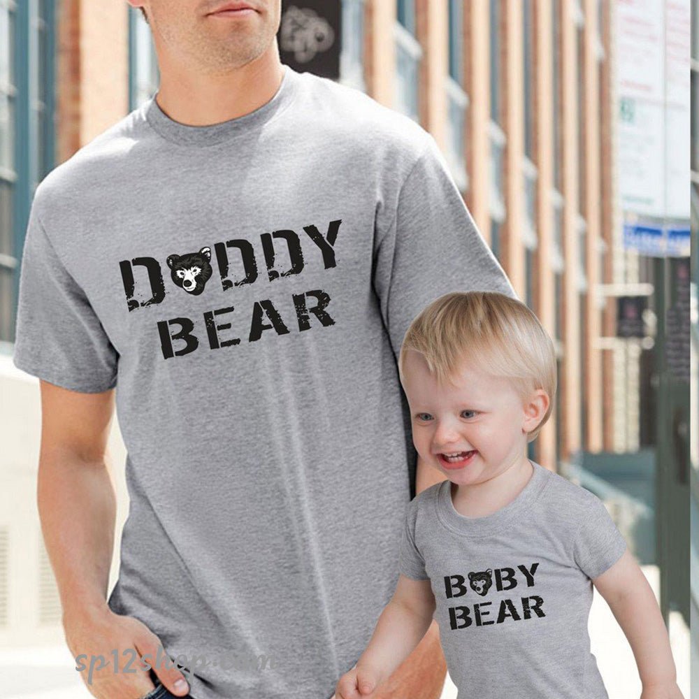 Daddy Daughter Father Son Matching T shirt Daddy Bear Baby Bear