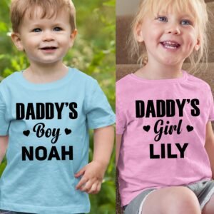 Daddy's Girl And Boy Matching Personalised T Shirt