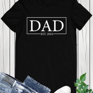 Dad Est 2024 Soon To Be Dad Pregnancy Announcement T-Shirt