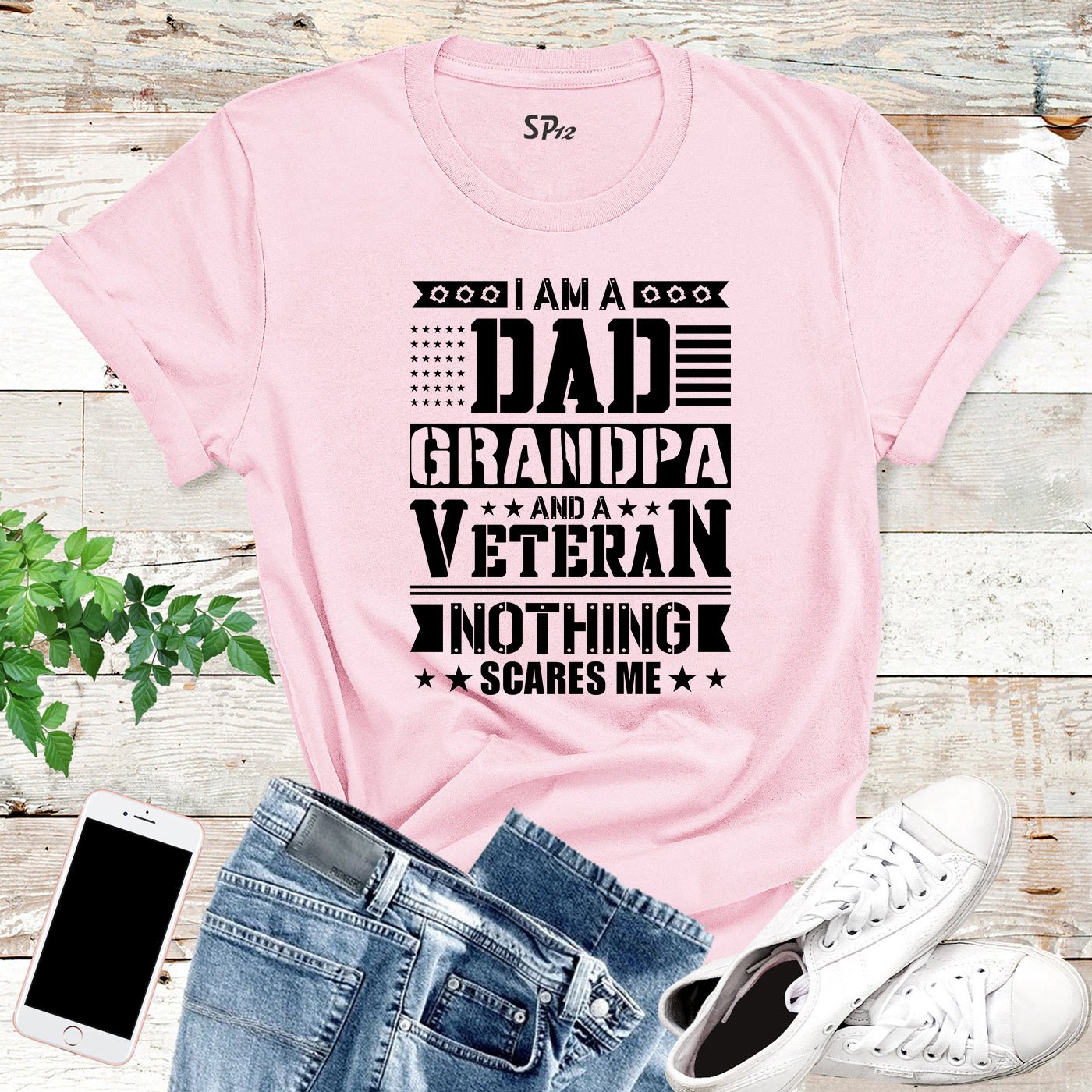 I Am A Dad Grandpa and Veteran T-Shirt - Image 4