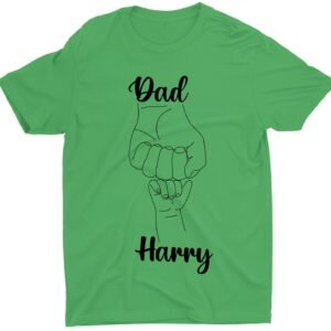 Bump Dad and Son Custom Name Short Sleeve Fathers Day T-Shirt Gifts