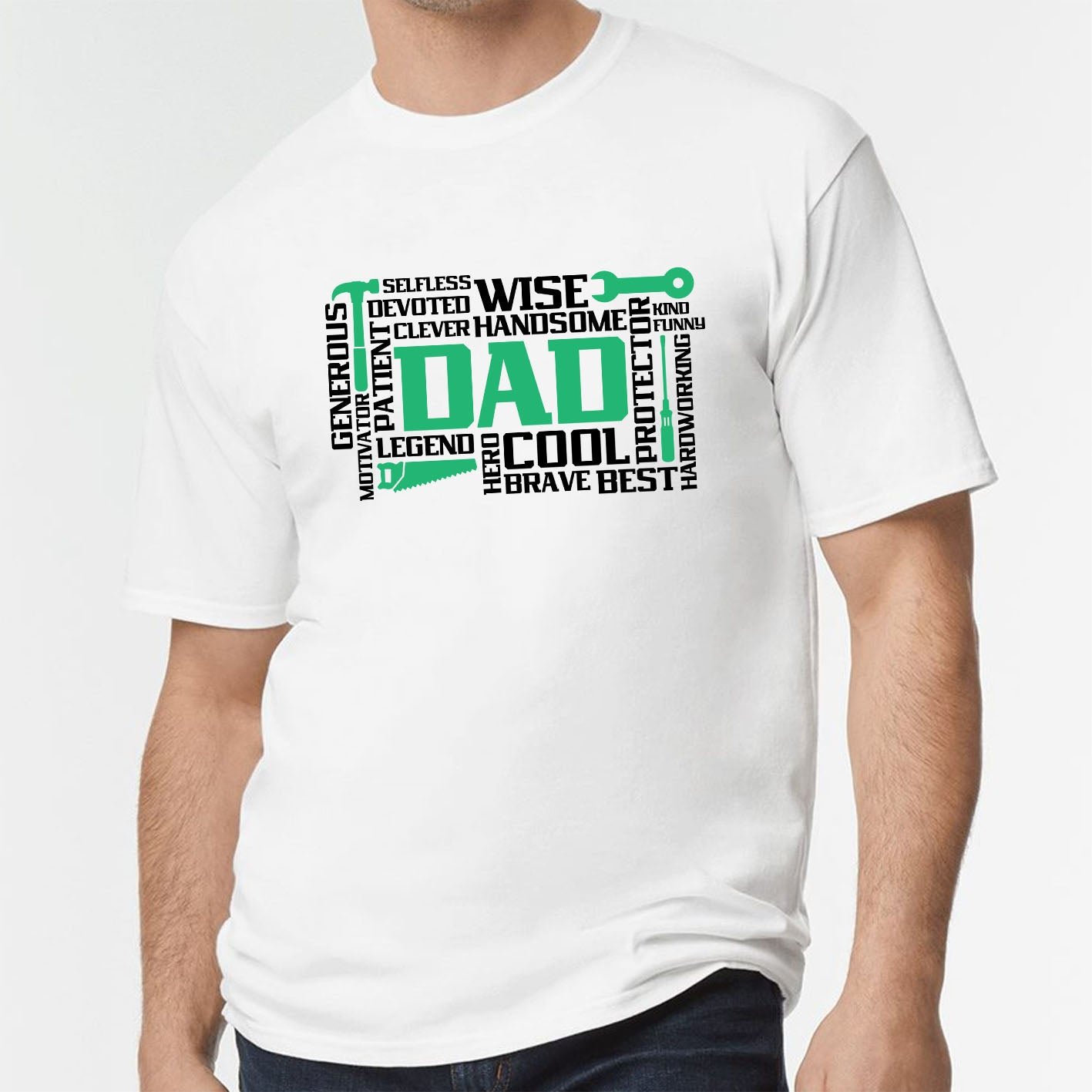 Best Handsome Strong Custom Fathers Day Short Sleeve Dad T-Shirt - Image 14