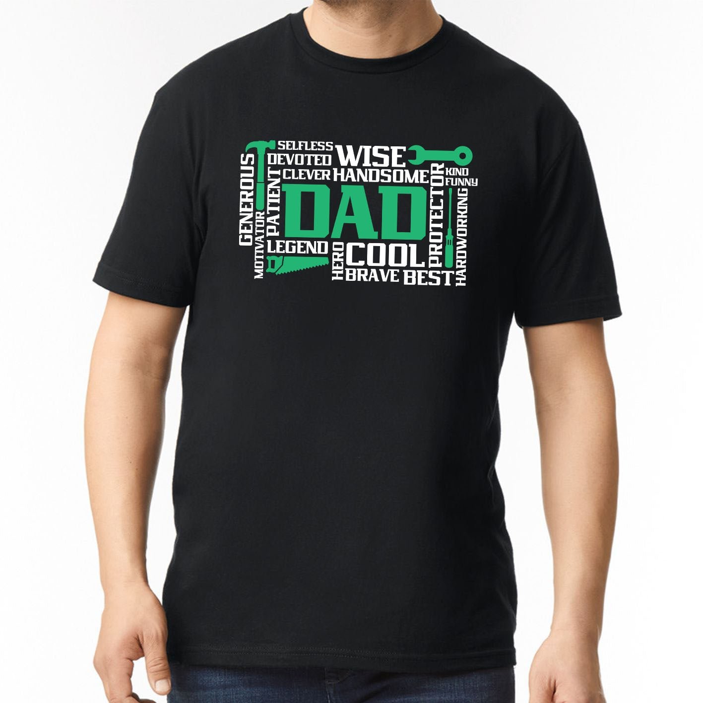 Best Handsome Strong Custom Fathers Day Short Sleeve Dad T-Shirt - Image 15