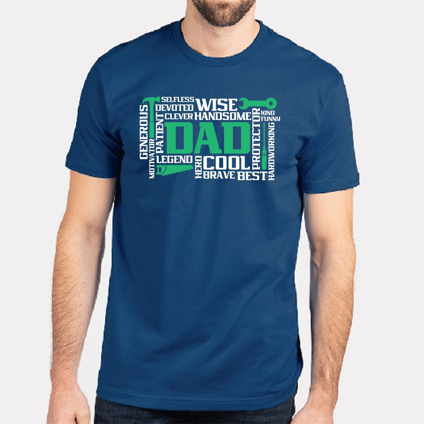 Best Handsome Strong Custom Fathers Day Short Sleeve Dad T-Shirt - Image 16