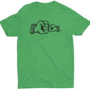 Fist Bump Dad and Son Custom Name Short Sleeve Fathers Day T-Shirt