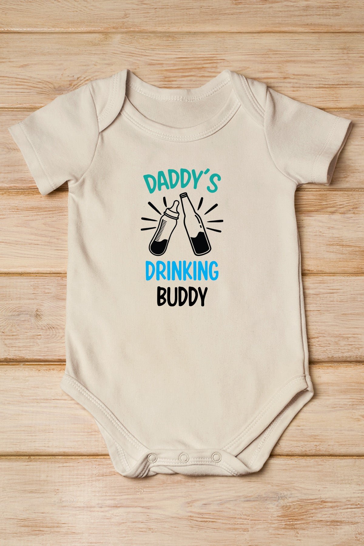 Daddy's Drinking Buddy Funny Baby Bodysuit - Image 4