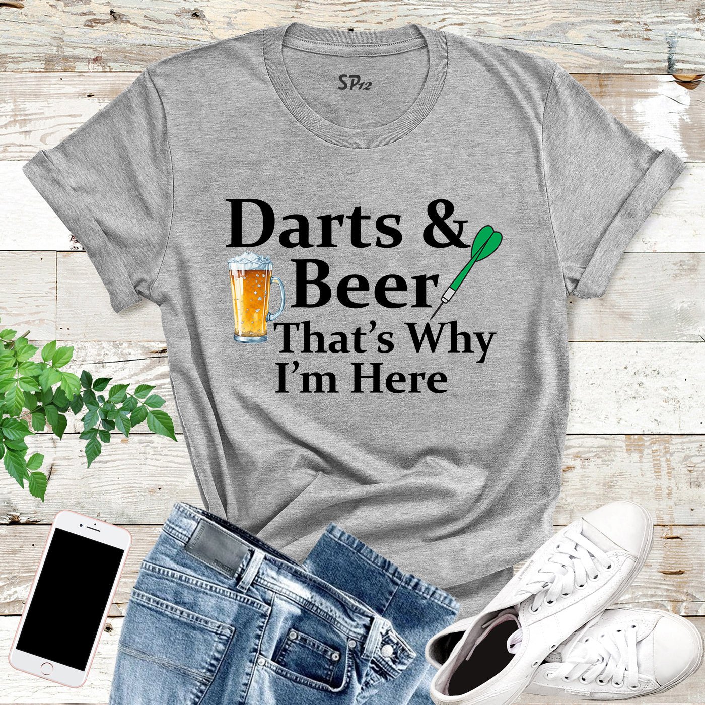 Darts and Beer That's Why I am Here Funny T Shirt