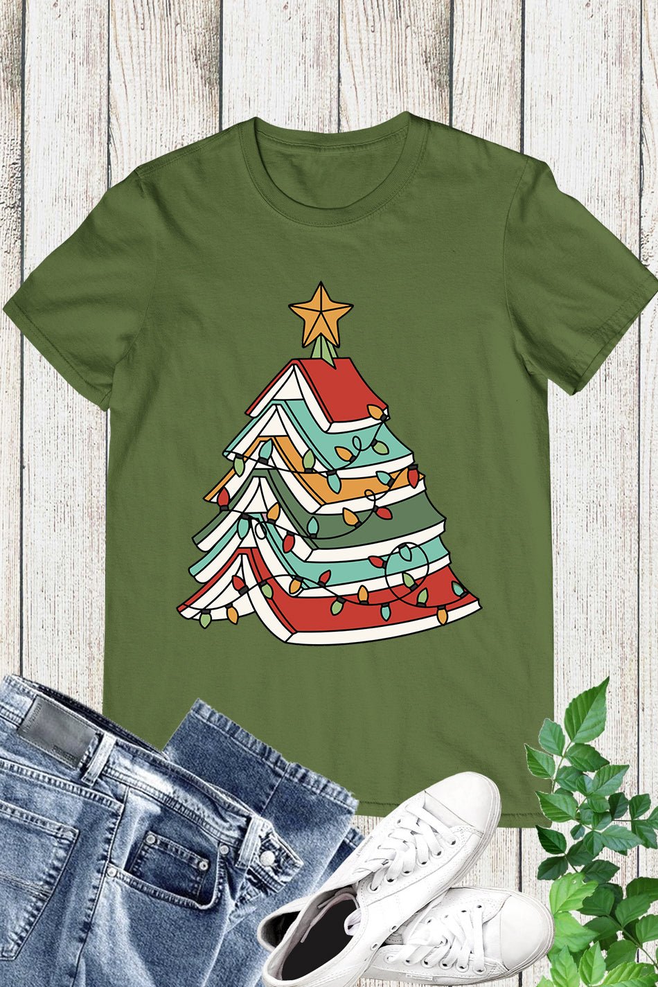 Christmas Book Tree Shirt - Image 8