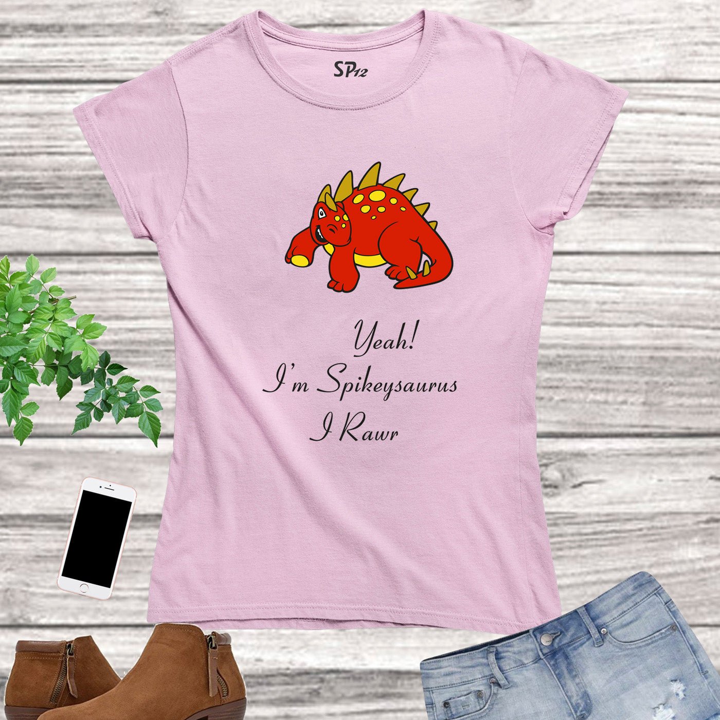 Dinosaur Funny Slogan Spikeysaurus Women T Shirt