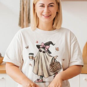 Halloween Fall Cute Ghost & Coffee Shirt