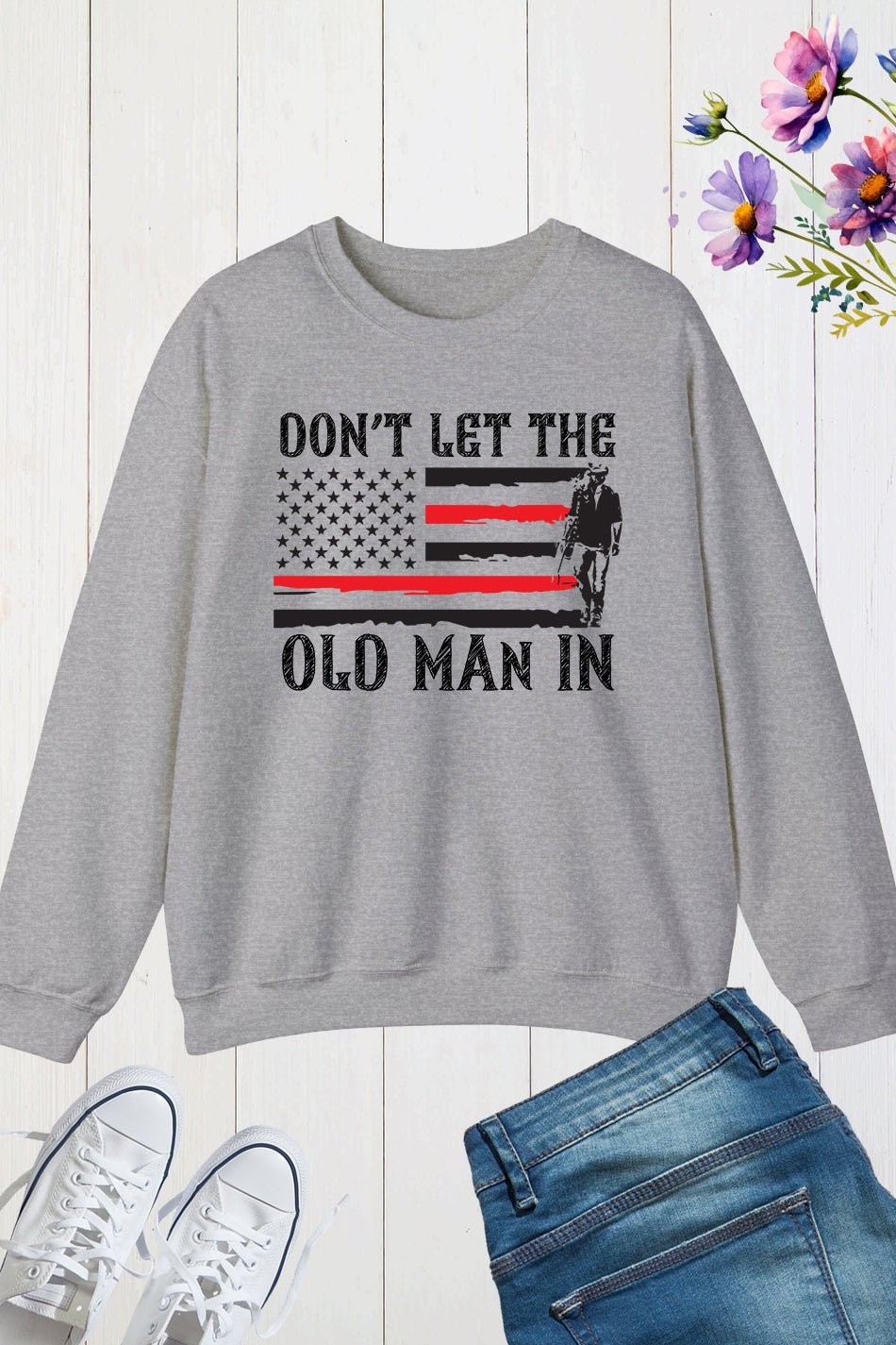 Don't Let The Old Man In Retro Sweatshirt - Image 8