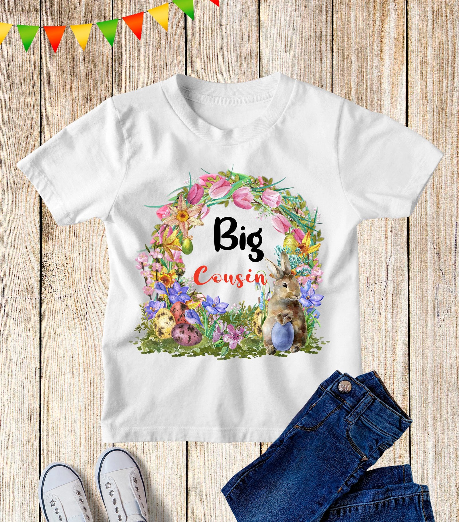 Easter Big Cousin Kids T Shirt