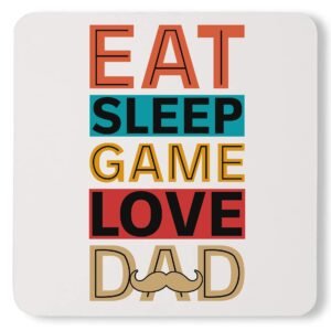 Awesome Eat Some Game Love Dad Lover Funny Custom Fathers Day Coaster