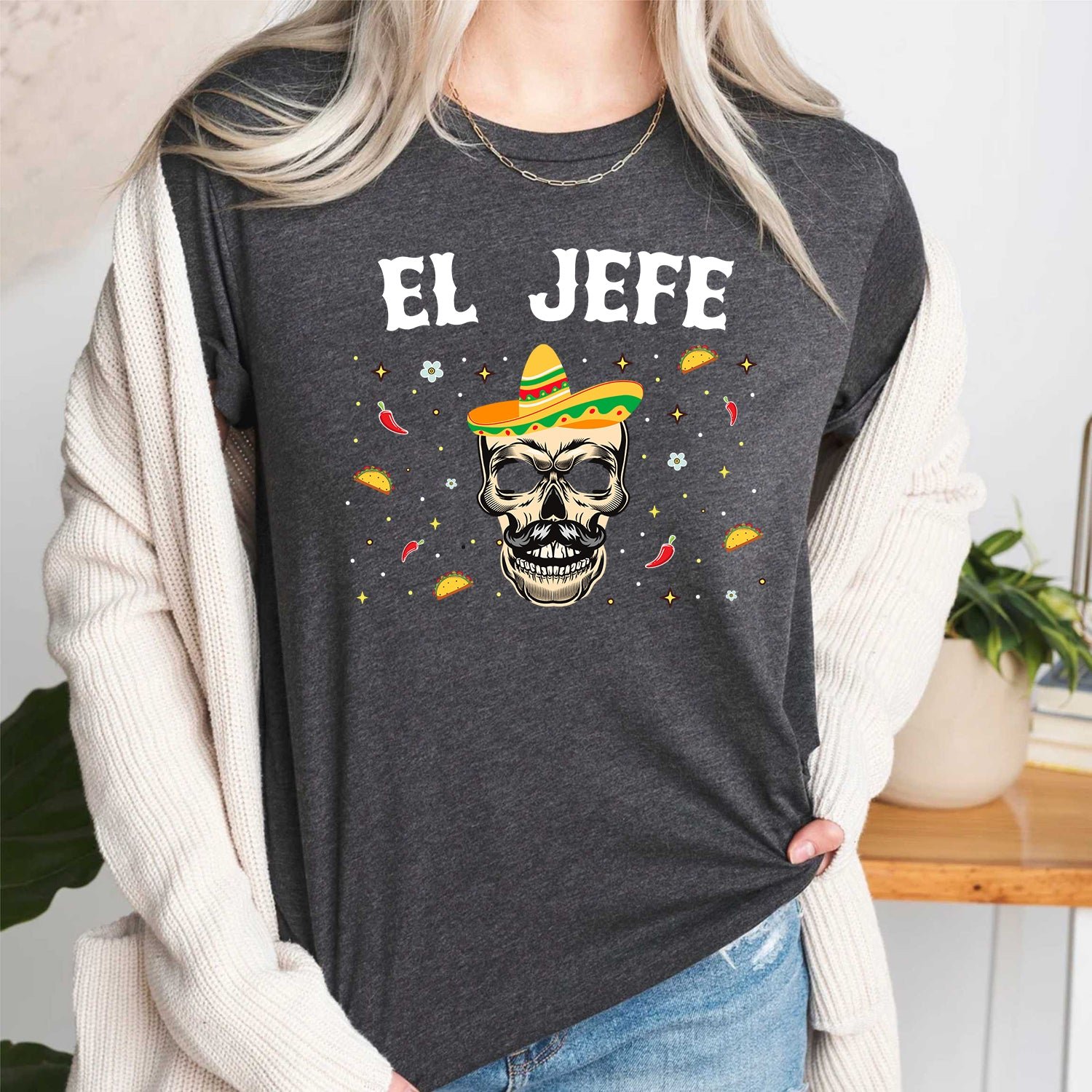 El Jefe Skull Day of the Dead T Shirt