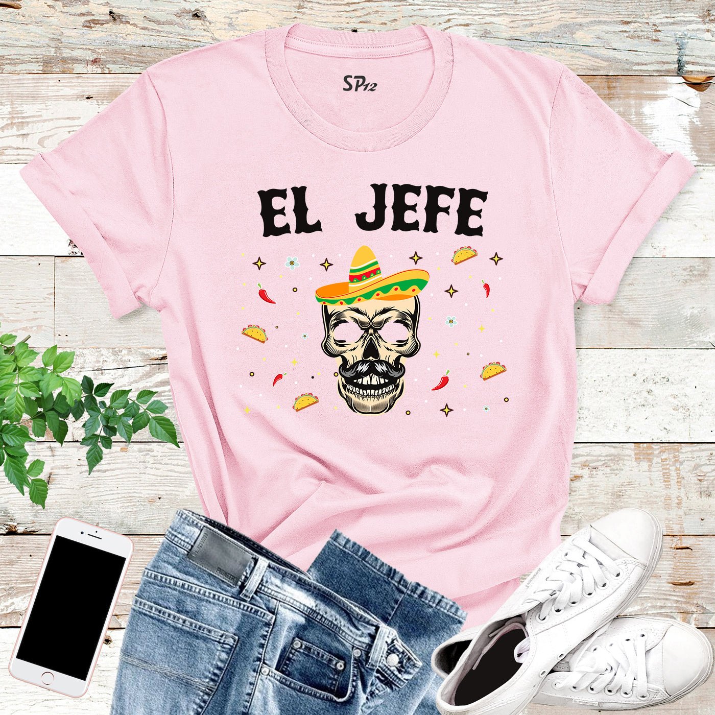 El Jefe Skull Day of the Dead T Shirt - Image 4