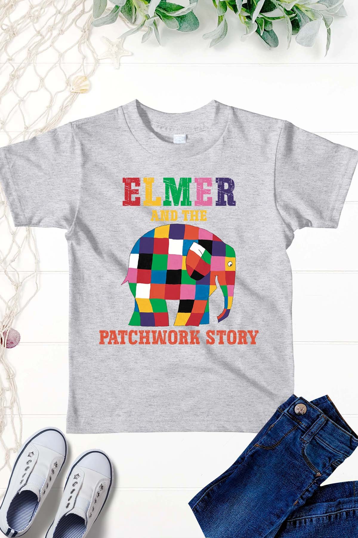 Elmer And The Patchwork Story Kids World Book Day T Shirt for School Party - Image 4