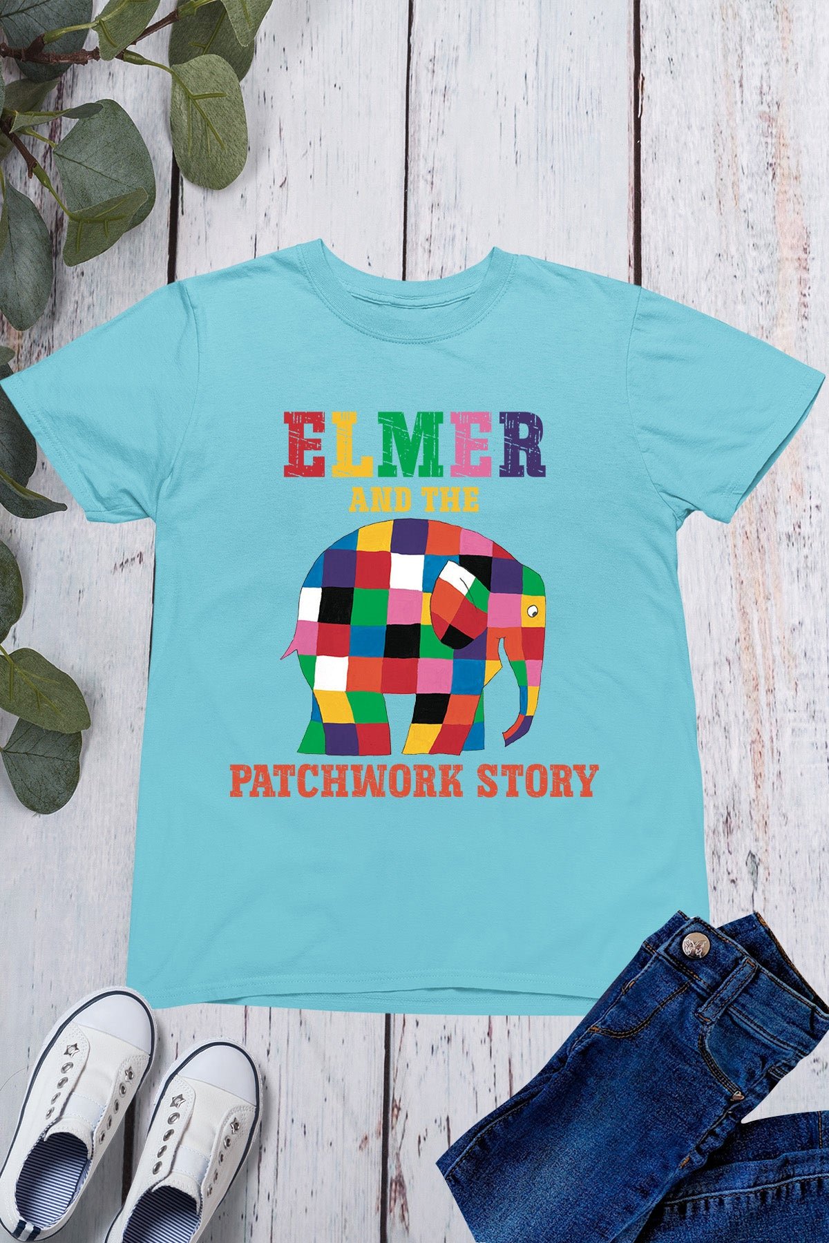 Elmer And The Patchwork Story Kids World Book Day T Shirt for School Party - Image 3