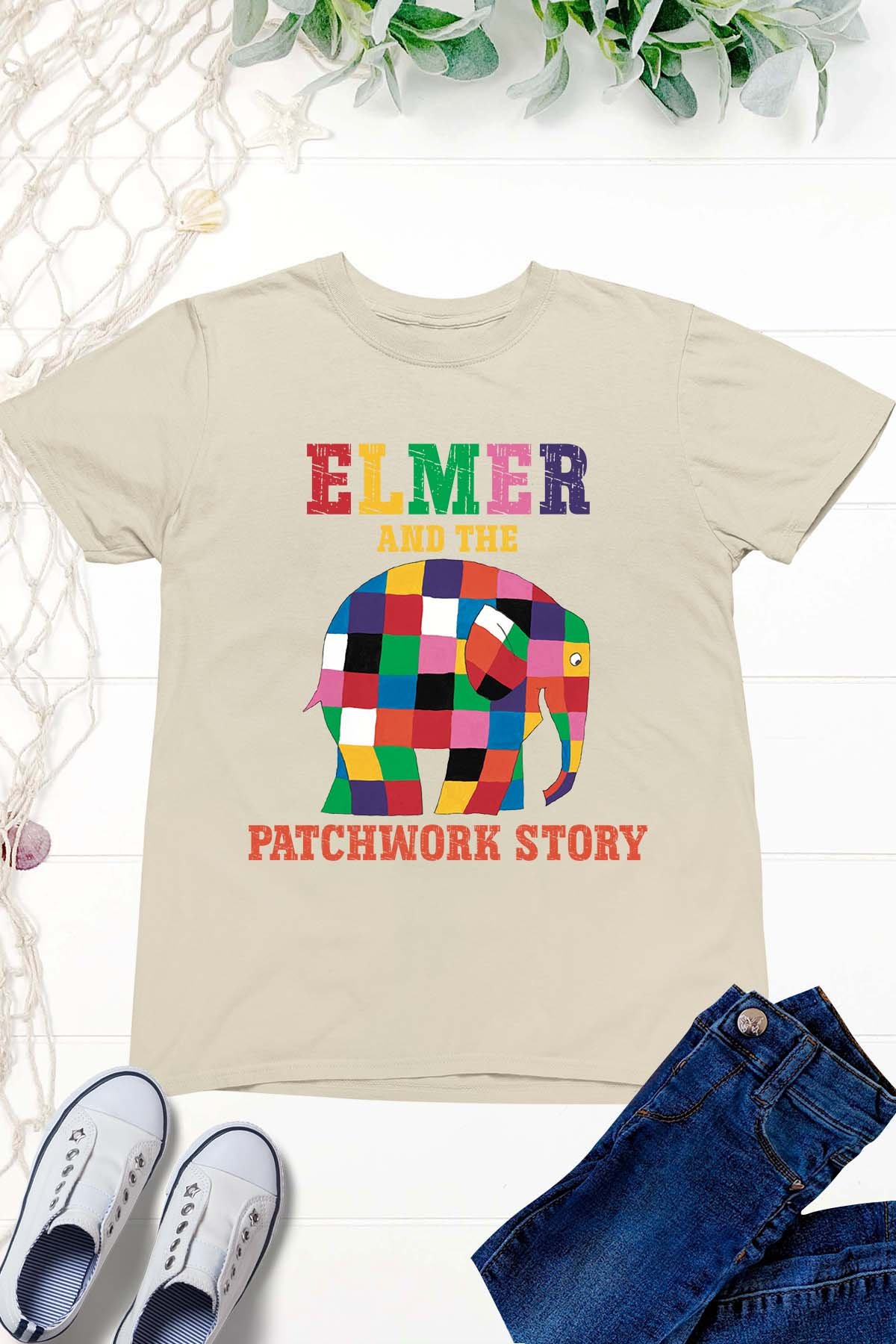 Elmer And The Patchwork Story Kids World Book Day T Shirt for School Party - Image 5